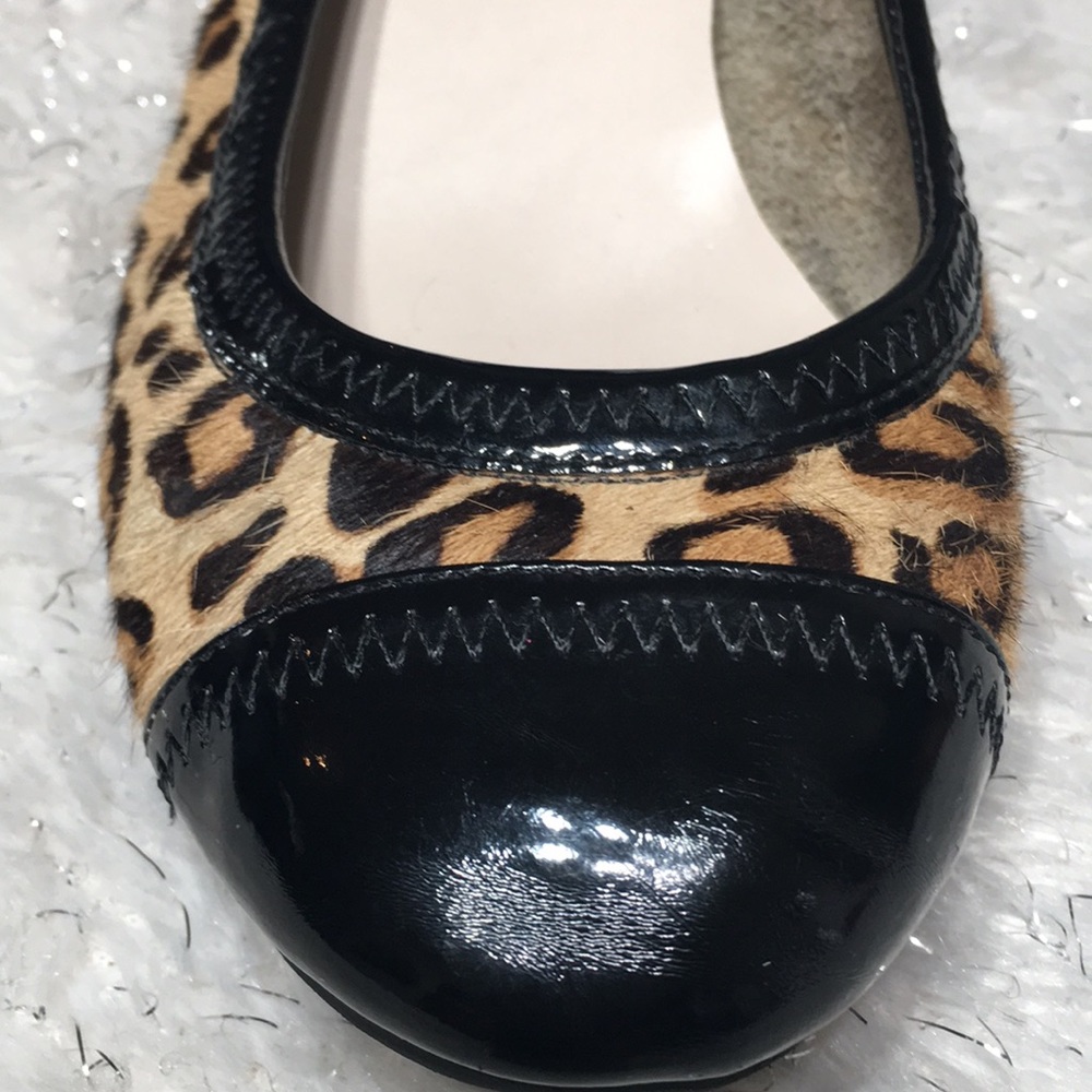 COLE HAAN 7 Wide Width leopard wedge shoe
